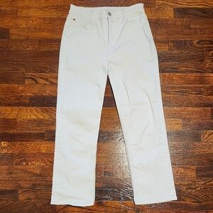 Hudson Noa Straight Leg Mid Rise Casual Comfy White Jeans Size 25 Short Inseam